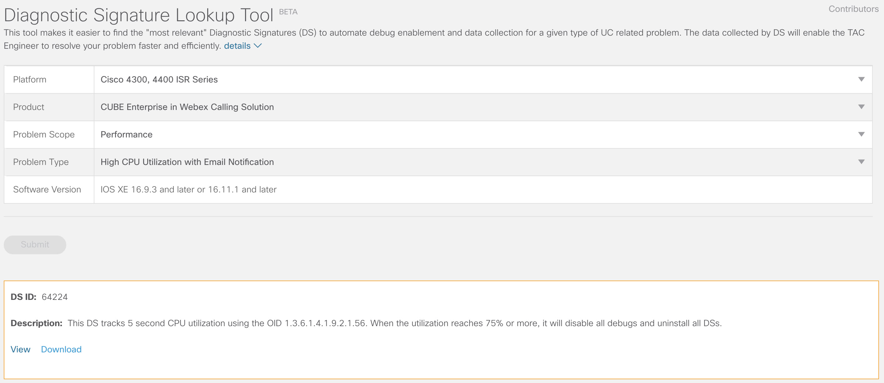 Download DS 64224 from Diagnostic Signatures Lookup tool